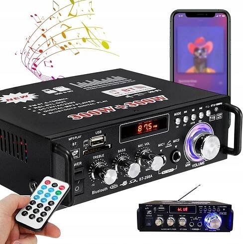 ZESILOVAČ AUDIO 300W BLUETOOTH USB SD FM STEREO DÁLKOVÉ OVLÁDÁNÍ