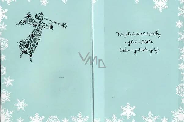 Albi Svítící přání do obálky K Vánocům Anděl s trubkou 14,8 x 21 cm - VMD drogerie a parfumerie