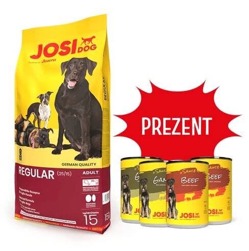 JOSERA JosiDog Regular Adult 15 kg + 4 konzervy ZDARMA
