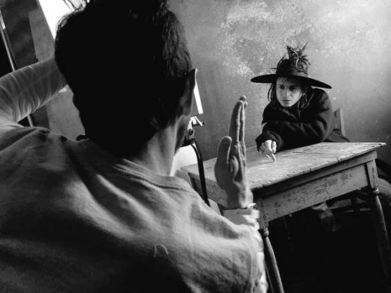 Los Angeles Times photographer Jay L. Clendenin uses a Polaroid Land Camera 180 to photograph Moises Arias from the film, "The Land," in the L.A. Times photo studio at the Sundance Film Festival, in Park City, Utah, on Jan. 25, 2016. Photo by Marcus Yam/Los Angeles Times