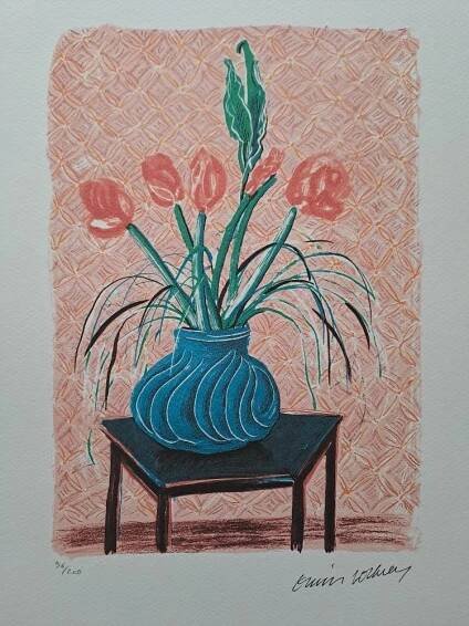 David Hockney - Amarylis ve váze - Certifikát