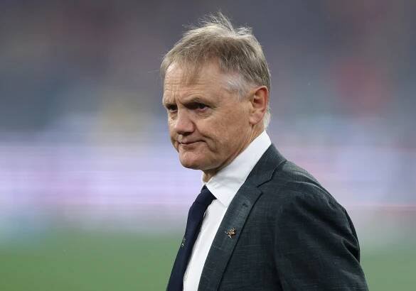 MELBOURNE, AUSTRALIA - JULY 26: Joe Schmidt, the Australia Wallabies head coach looks on ahead of the second test of the series between Australia Wallabies and British & Irish Lions at the Melbourne Cricket Ground on July 26, 2025 in Melbourne, Australia. (Photo by David Rogers/Getty Images)