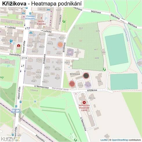 Mapa Křižíkova - Firmy v ulici.