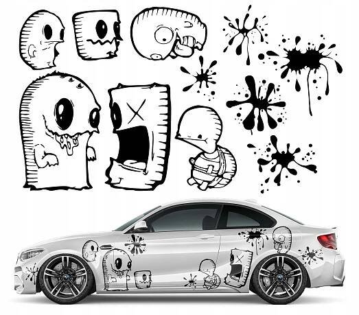SAMOLEPKY na auto MOTIV PŘÍŠERKY KLEKSY 94x320 cm