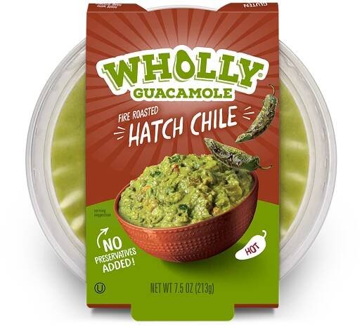 Wholly guacamole fire roasted hatch chile 7.5 oz bowl.