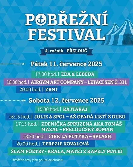 Břeh Labe u Přelouče v červenci opět ožije Pobřežním festivalem - Kulturní akce, program v Hradci Králové
