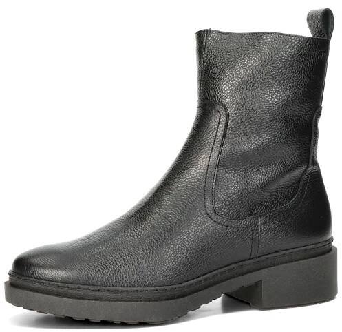 Wonders dámské kožené kotníkové kozačky - černé - B-9208-M-BLK
