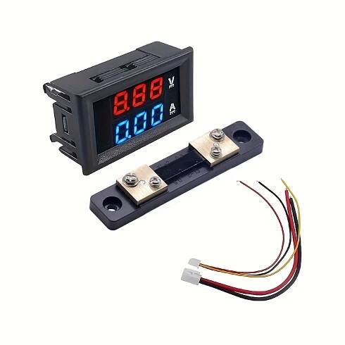 1ks Dvojitý displej Volt Ampérmetr * Voltmetr Ampérmetr LED Digitální * 0-100V/1A 10A 50A 100A Měřič napětí a proudu s šuntováním