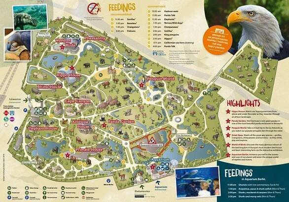 Plánek / Mapa zoologické zahrady v Berlíně