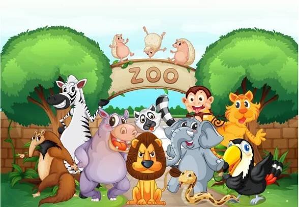 Zoo a zvířata — Ilustrace