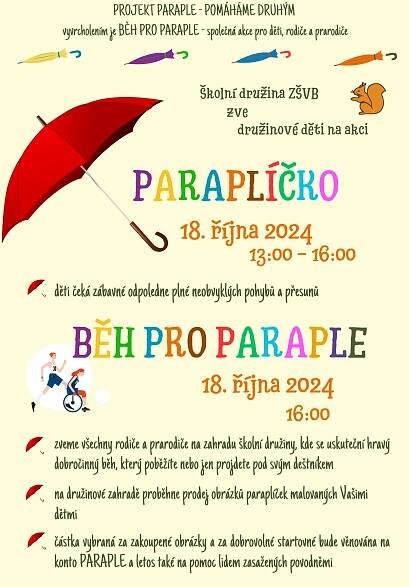 Paraplíčko a Běh pro paraple – Základní škola Veverská Bítýška,