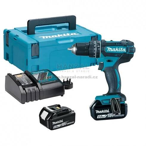 Aku vrtačka příklepová Makita DHP482RTJ, Li-ion 18V/5,0 Ah 
