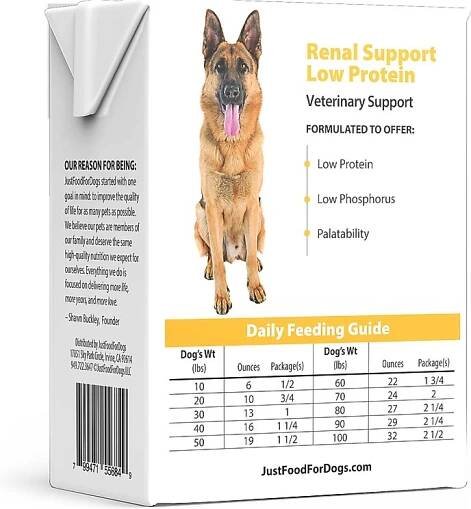 JustFoodForDogs Veterinary Diet PantryFresh Renal Support Low Protein Shelf-Stable Fresh Dog Food, 12.5-oz pouch, case of 12 slide 2 of 9