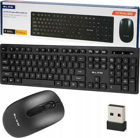 KLÁVESNICE MYŠ BEZDRÁTOVÁ ERGONOMICKÁ SADA SLIM ČERNÁ PRO PC NOTEBOOK