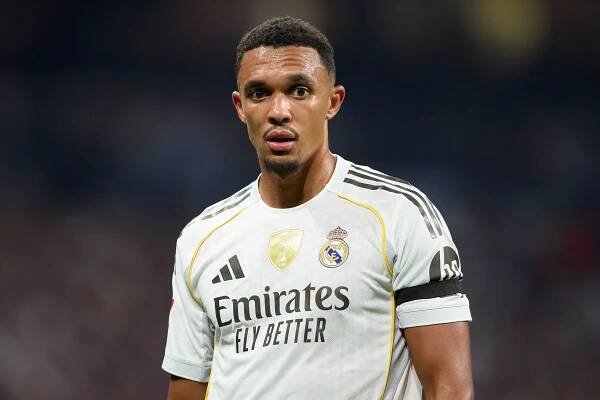 Trent Alexander-Arnold of Real Madrid CF during a La Liga match.