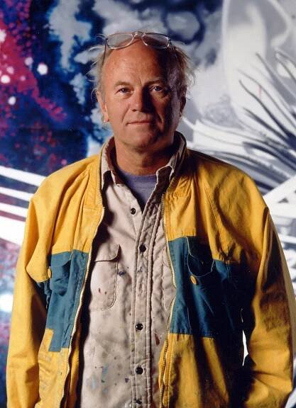 James Rosenquist in his Aripeka, Florida studio, 1988. (Photo by Russ Blaise)
