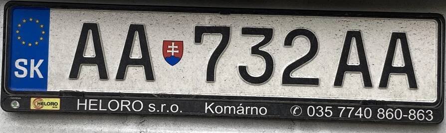 Slovenská registrační značka - nový vzor, foto: www.podalnici.cz