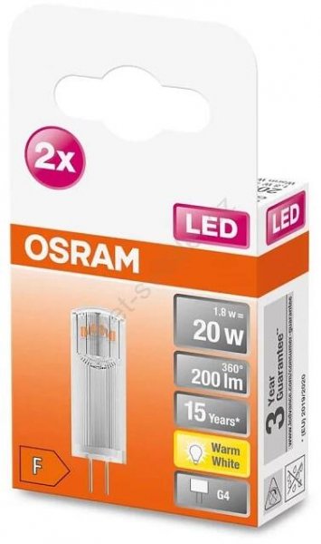 SADA 2x LED Žárovka G4/1,8W/12V 2700K - Osram