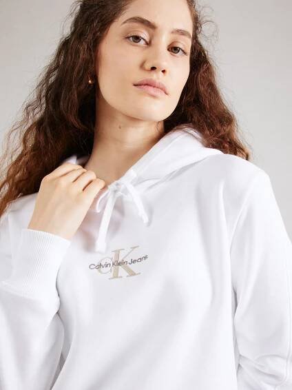 Calvin Klein Jeans Normální Mikina – bílá