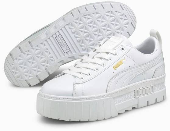 Puma Mayze Classic dámské kožené tenisky na platformě bílé