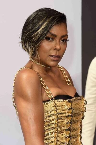 Taraji P. Henson with an A-line bob with blonde highlights