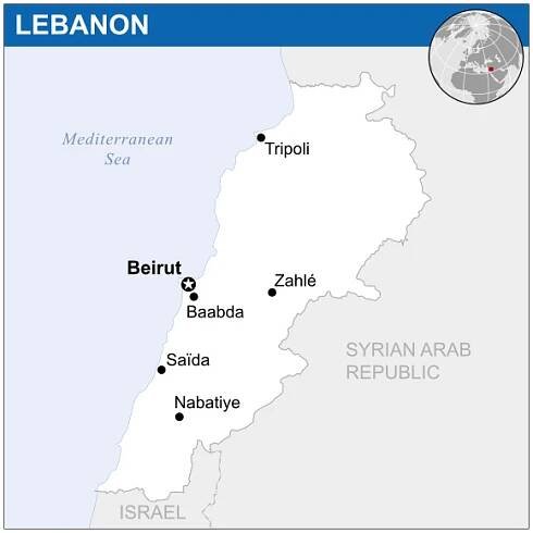 Lokasi Lebanon