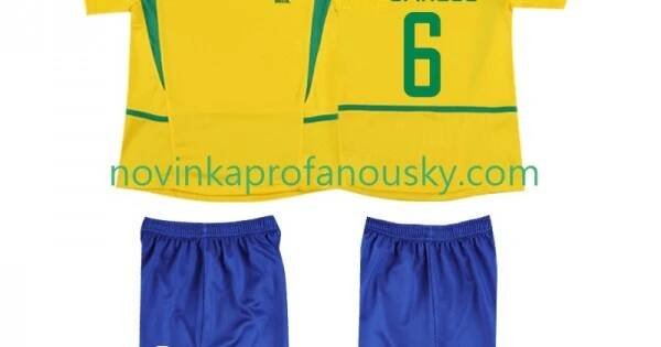 Brazílie Dres Roberto Carlos 6 Retro Domácí Fotbalové Dresy pro Děti 2002 Krátký rukáv