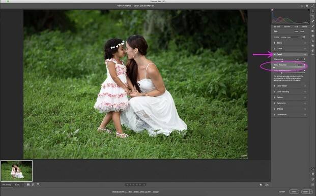 Working on a grainy/noisy photo? This tutorial will show you how to reduce noisy in Adobe Camera RAW (Or Lightroom). | Find more free tutorials at www.morganburks.com