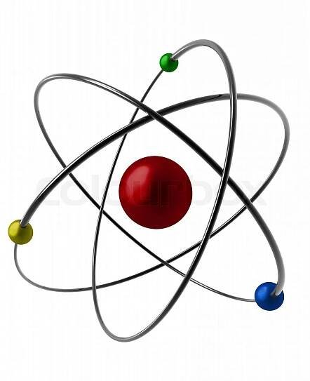 illustrated of an atom | Stock image | Colourbox