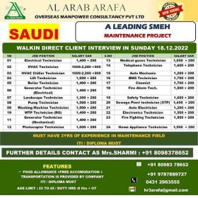 HIRING FOR SMEH COMPANY SAUDI ARABIA - Googal Jobs