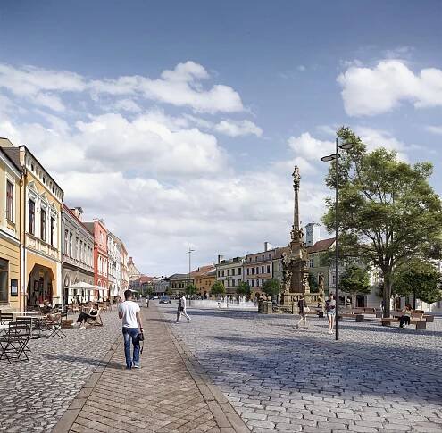 Zelenomodré centrum Jaroměře náměstí min