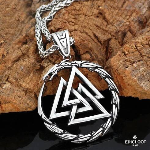 Valknut & Dragon Around Necklace