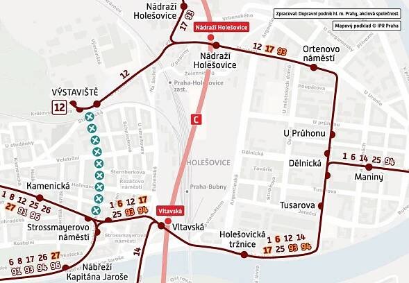 Modernizace železniční tratě přeruší od pondělí provoz tramvají v úseku Strossmayerovo náměstí – Výstaviště - Dopraváček