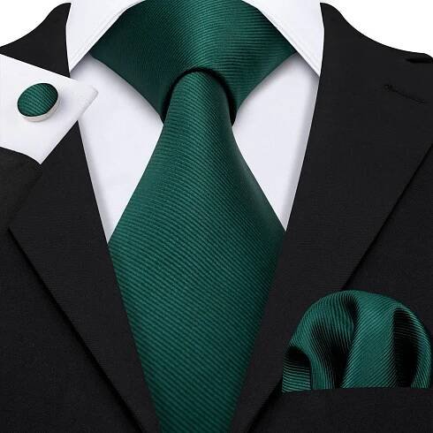 Hi-Tie Nová módní pánská kravata Business kravata Hanky Manžetové knoflíčky Kravata Set