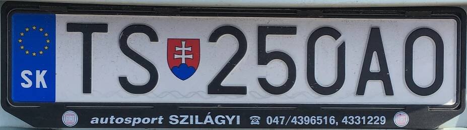 Registrační značka: TS - Tvrdošín, foto: vlastní