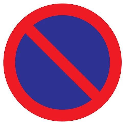 Samolepicí cedule „Zákaz stání“ plast; ø 300 mm
