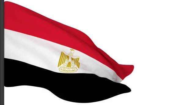 obrázek na pozadí národní vlajky, vlajky foukající vítr, 3d vykreslení, vlajka egypta - egyptská vlajka - stock snímky, obrázky a fotky