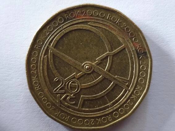 20Kč rok 2000 s orlojem - Numismatika