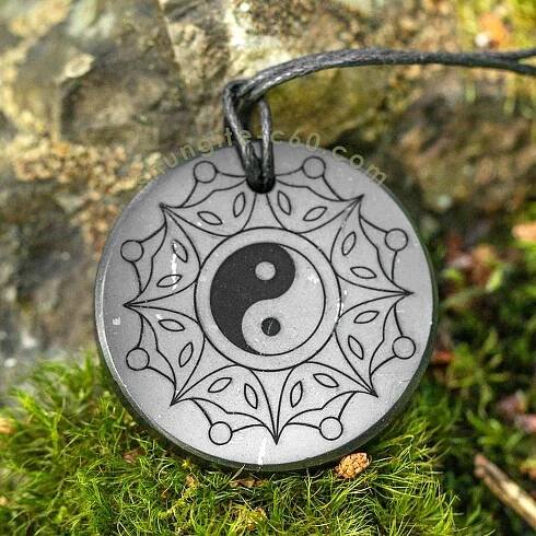 Shungite pendant Yin and Yang сreation and unity