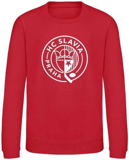 Červená dětská basic mikina HC Slavia Praha