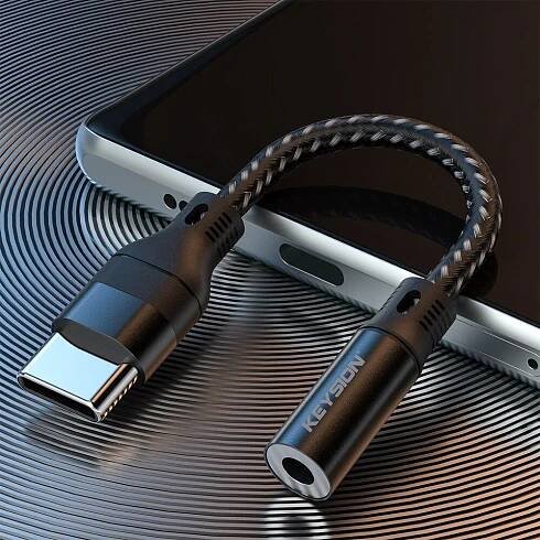 KEYSION USB Type C na 3,5 mm DAC čip Sluchátkový adaptér USB C na 3,5 Jack audio kabel AUX pro Samsung Huawei Google Realme Xiaomi