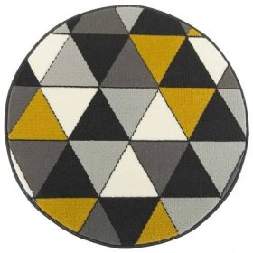 Kulatý koberec LUNA 502902/89925 šedý žlutý Rozměr: průměr 100 cm