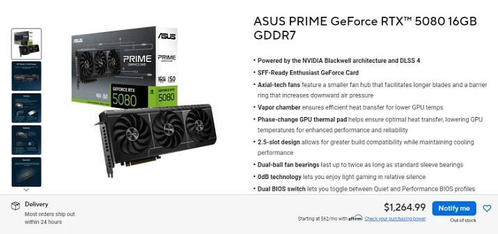 Asus Prime GeForce RTX 5080