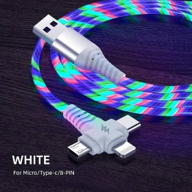 3v1 Flow Luminous Lighting usb kabel pro iPhone 12 11 Pro 3v1 2v1 LED Micro USB Type C 8pinová nabíječka Wire pro Huawei Xiaomi Samsung