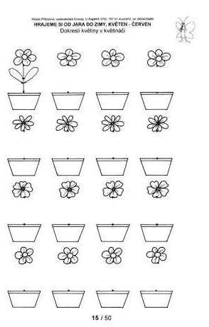 an image of flower pots with flowers in them and numbers for each pot to be written on