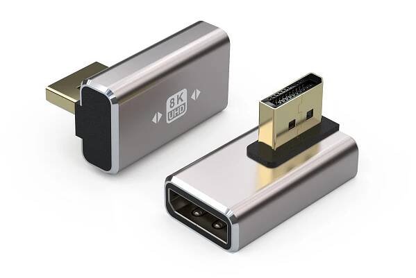 8K DP Adapter 270 degree male to Female