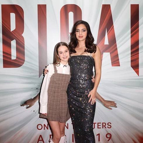 MIAMI, FLORIDA - APRIL 8: Actors Alisha Weir and Melissa Barrera are seen at the 'Abigail' special screening at Silverspot Cinema - Downtown Miami on April 8, 2024 in Miami, Florida. (Photo by Alexander Tamargo/Getty Images)