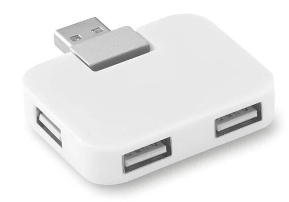 Plastový USB hub TRUER se 4 porty - bílá