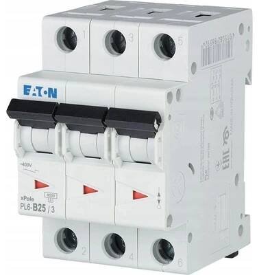 Jistič 3x16A třífázový Eaton PL6-B16/3/6kA