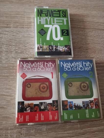 MC kazeta Největší hity 50 a 60 let a 70 léta - Hudba
